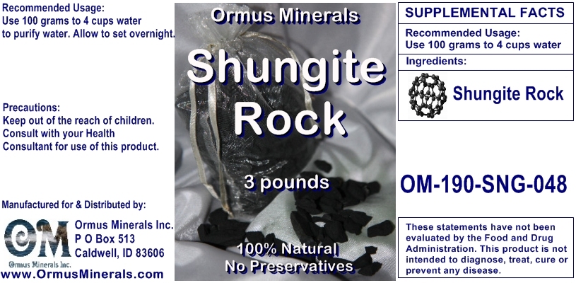 Ormus Minerals Shungite Rock